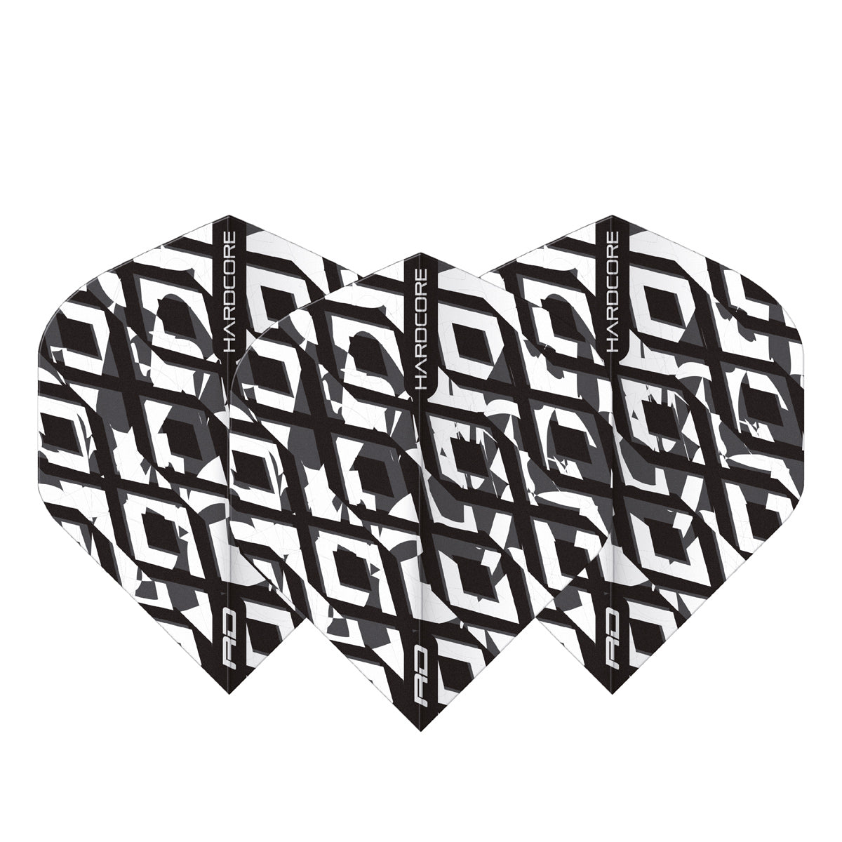 Hardcore Radical Black & White Standard Dart Flights by Red Dragon - view 2