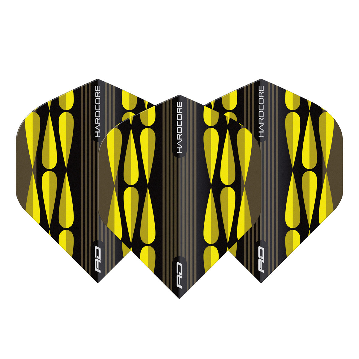 Hardcore Radical Yellow Teardrop Standard Dart Flights by Red Dragon - view 2