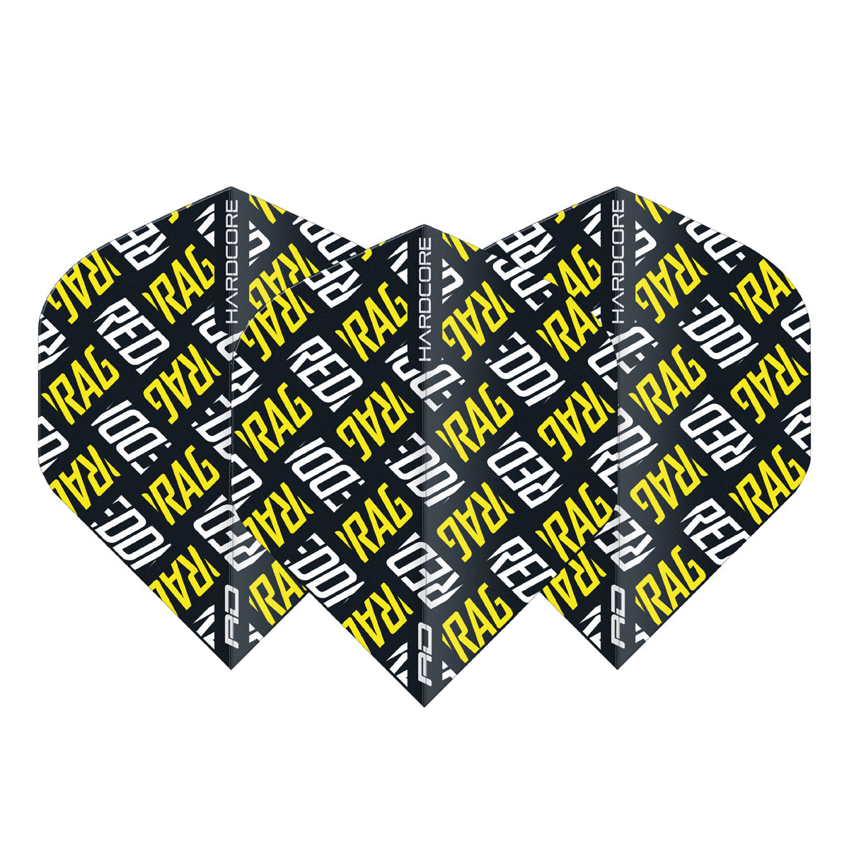 Hardcore XT Yellow and White Red Dragon Logo Standard Dart Flights by Red Dragon - view 2
