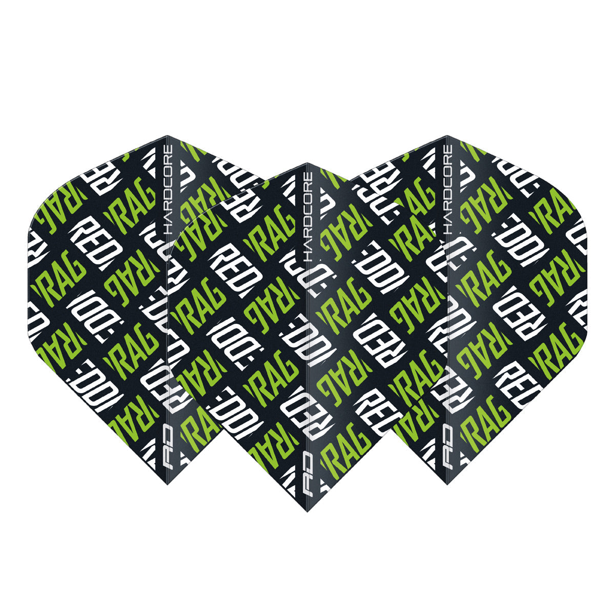 Hardcore XT Green and White Red Dragon Logo Standard Dart Flights by Red Dragon - view 2