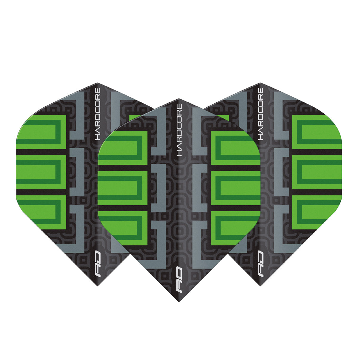 Hardcore Radical Black & Green Blocks Standard Dart Flights by Red Dragon - view 2