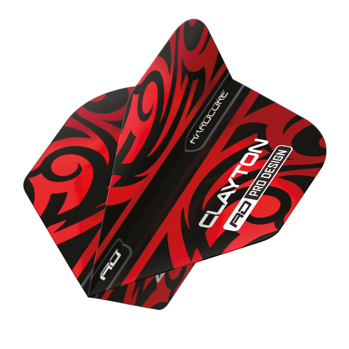 Hardcore Jonny Clayton Red & Black Tribal Standard Dart Flights by Red Dragon - view 3