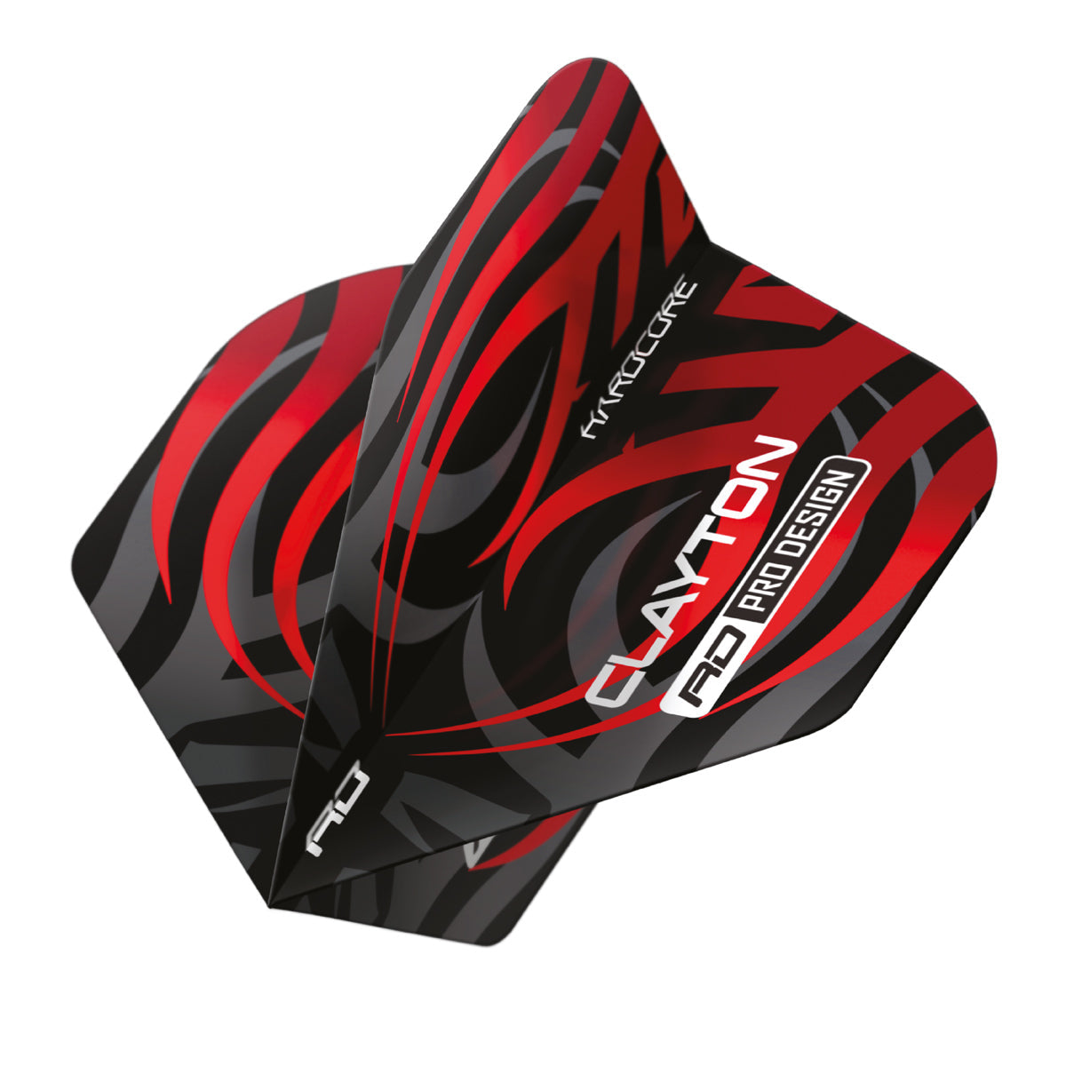 Hardcore Jonny Clayton Black & Red Tribal Standard Dart Flights by Red Dragon - view 3