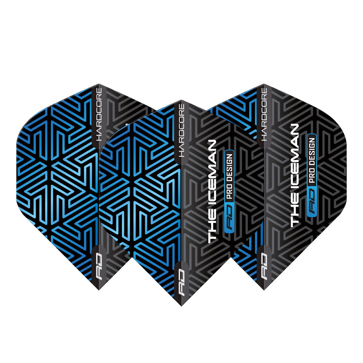 Hardcore Premium Gerwyn Price Blue & Black Standard Dart Flights by Red Dragon - view 2