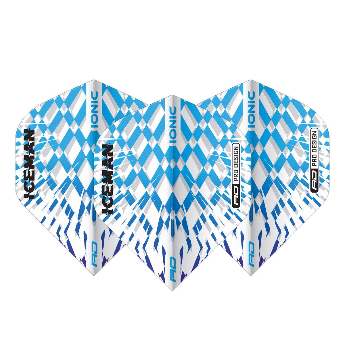 Hardcore Ionic Gerwyn Price Blue & White Burst Standard Dart Flights by Red Dragon - view 2