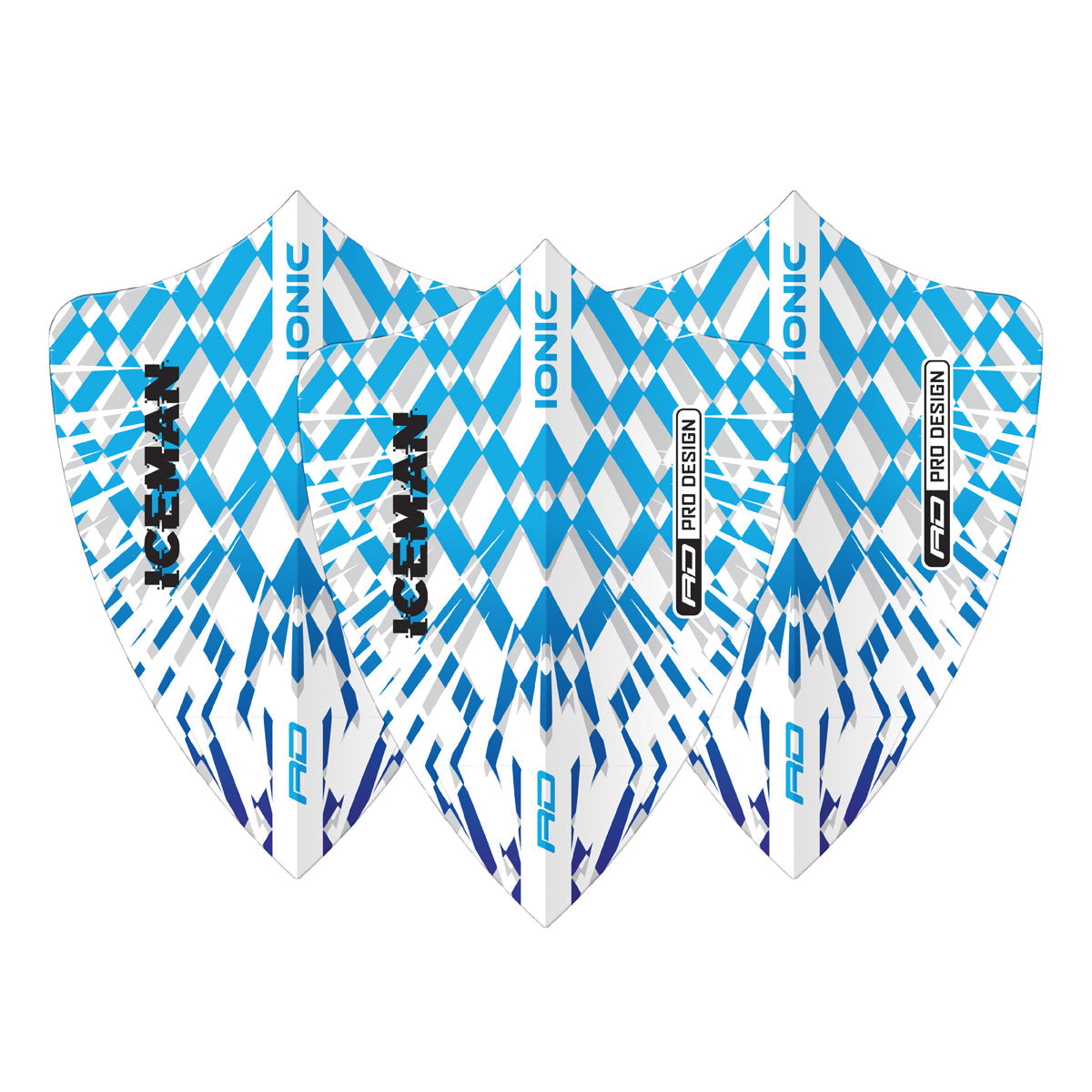 Hardcore Ionic Gerwyn Price Blue & White Burst Freestyle Dart Flights by Red Dragon - view 2
