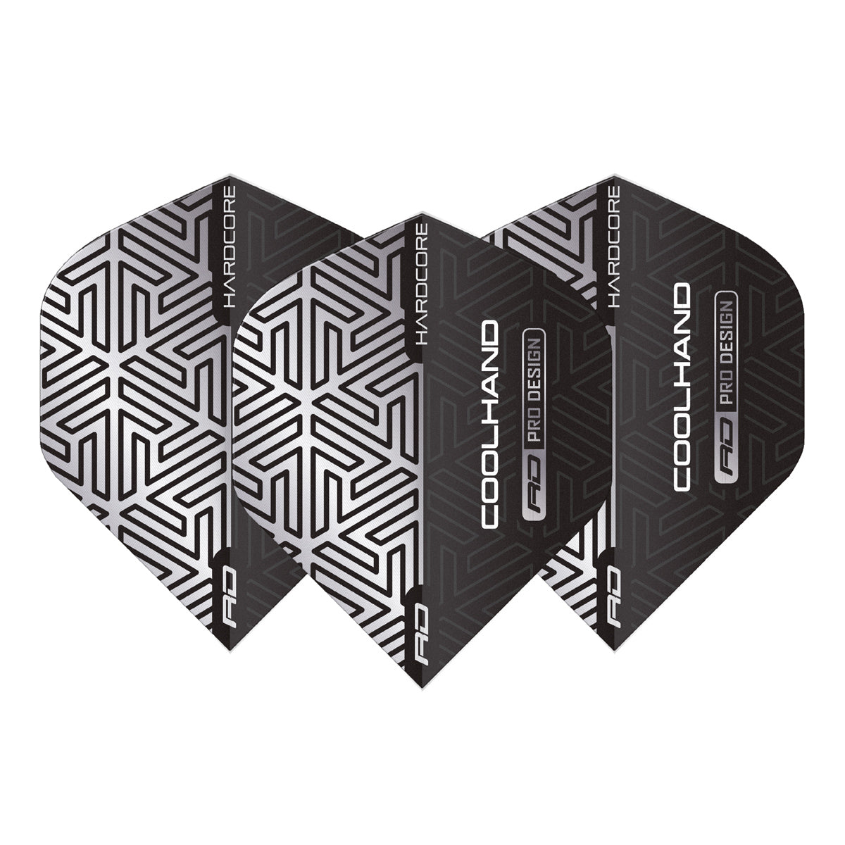 Hardcore Cool Hand Grey and White Standard Dart Flights by Red Dragon - view 2