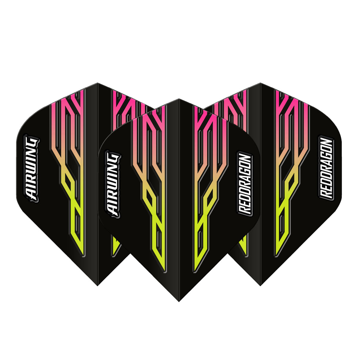 Airwing Black, Pink & Yellow Standard Dart Flights by Red Dragon - view 2
