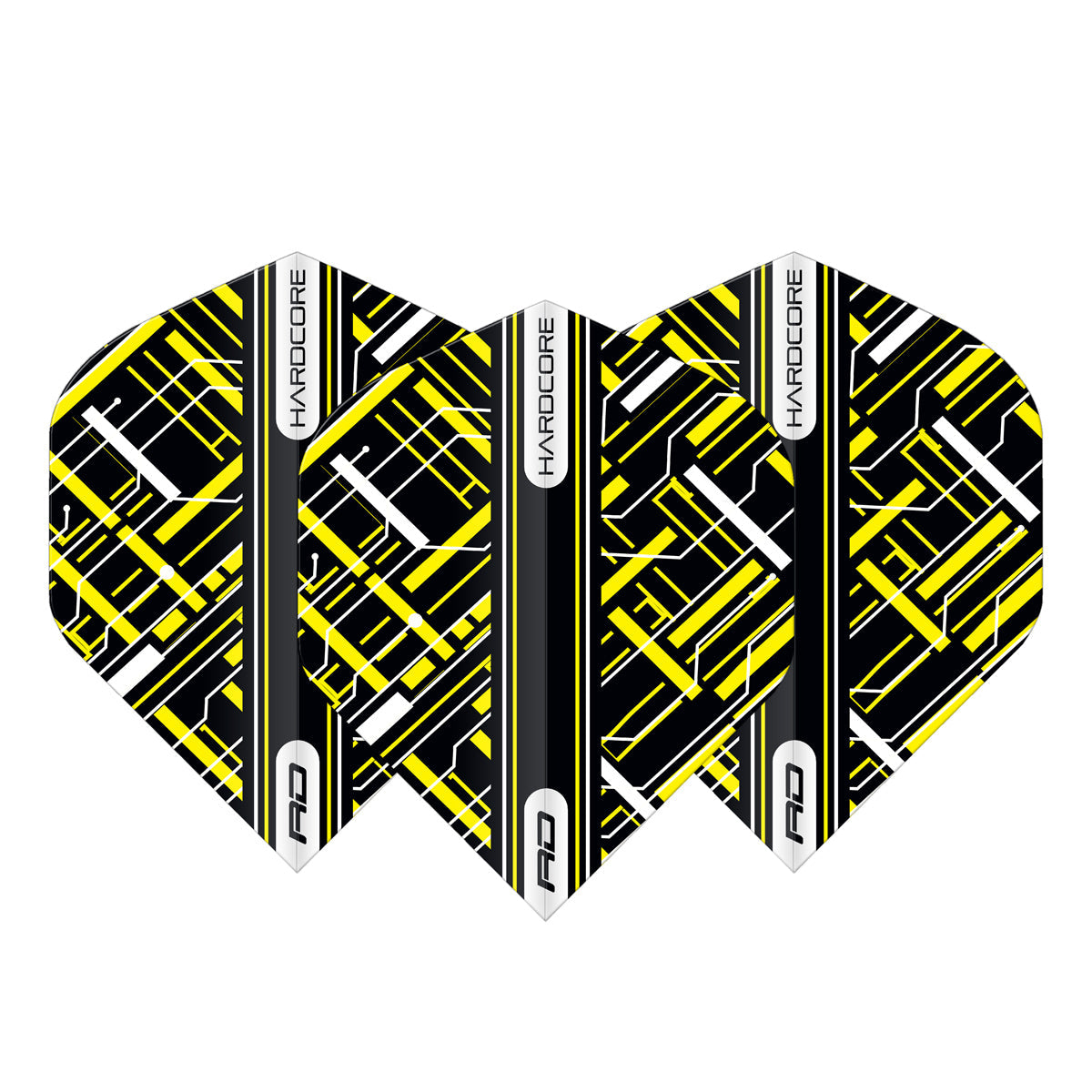 Hardcore Radical Black & Yellow Standard Dart Flights by Red Dragon - view 3