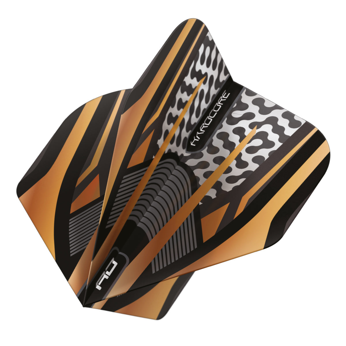 Hardcore Premium Gold, Black & Grey Standard Dart Flights by Red Dragon - view 2