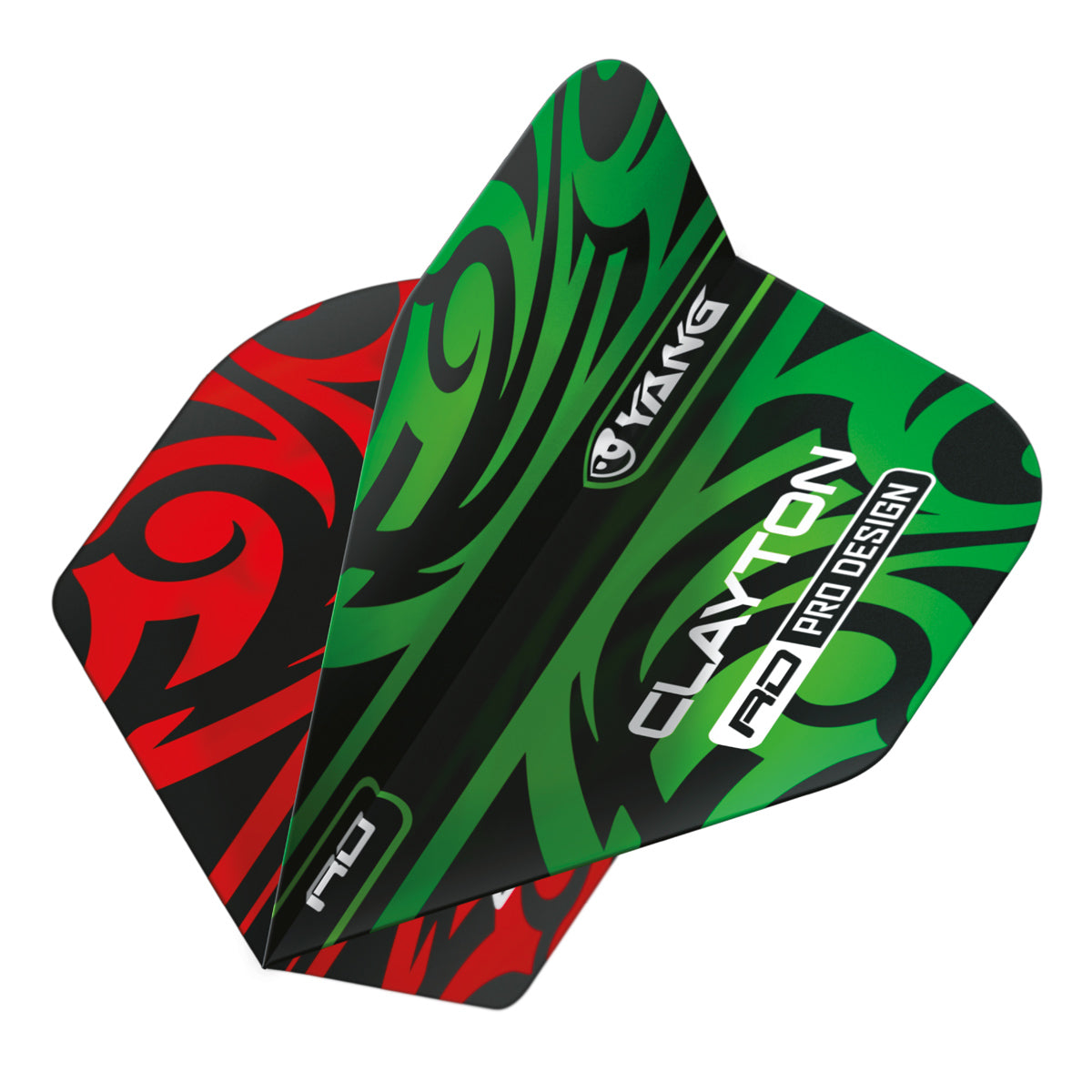 Jonny Clayton Red & Green Yin Yang Standard Dart Flights by Red Dragon - view 2