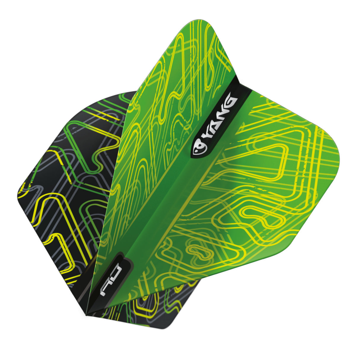 Yin Yang Green & Black Standard Dart Flights by Red Dragon - view 2