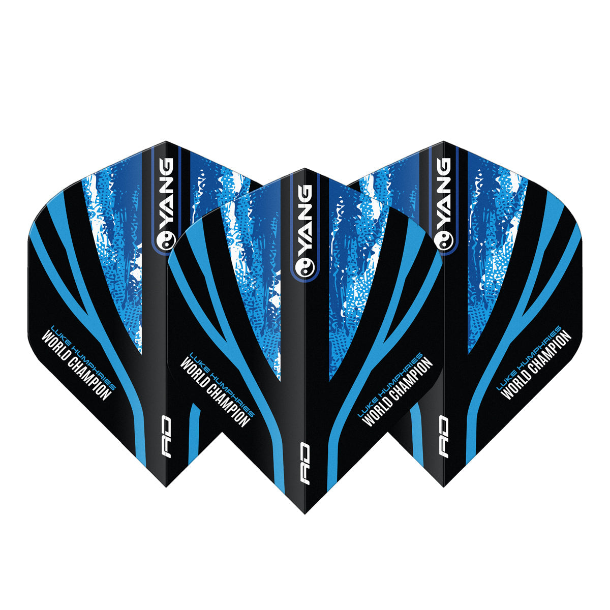 Luke Humphries World Champion Blue & Gold Yin Yang Dart Flights by Red Dragon - view 4