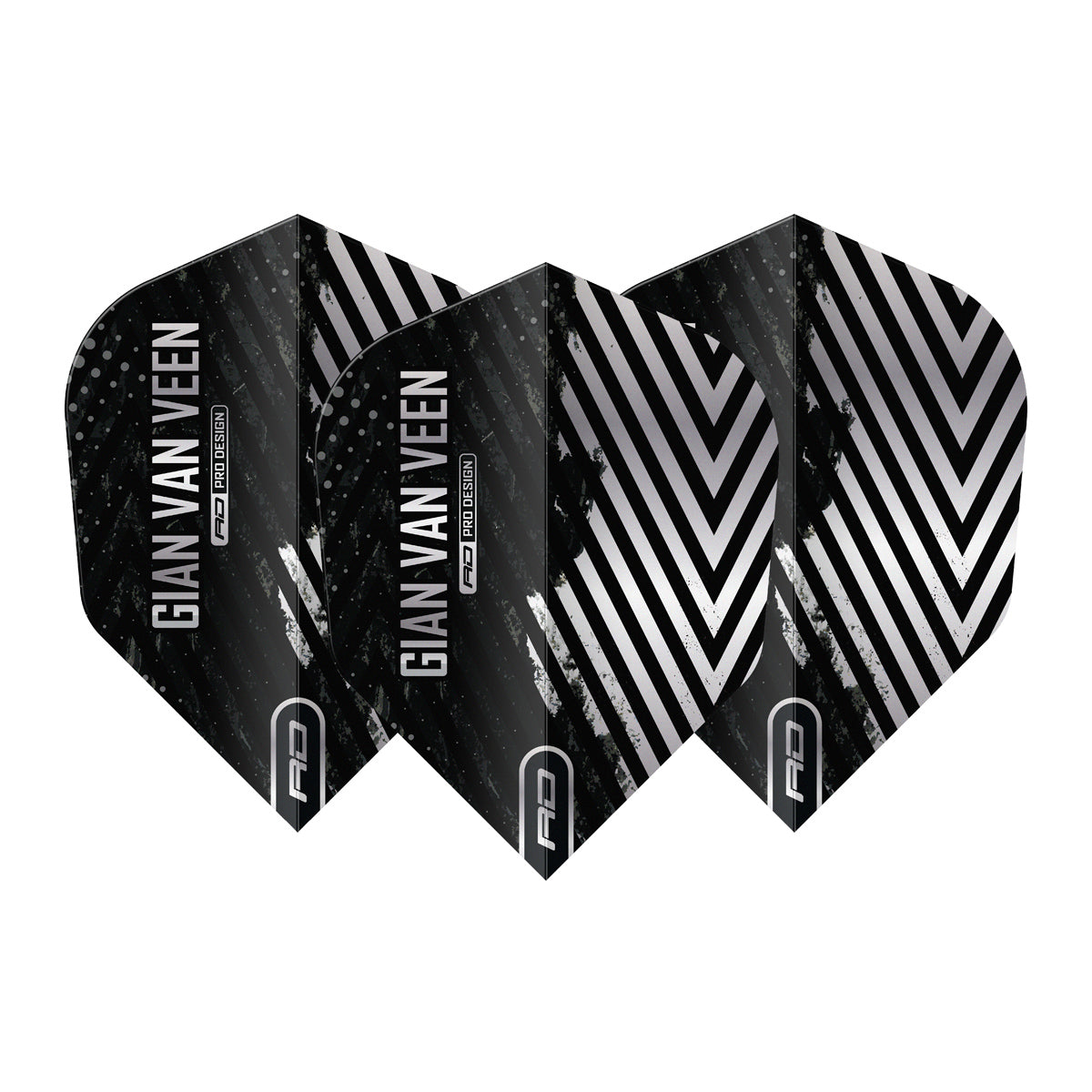 Gian van Veen Black & Silver No6 Dart Flights by Red Dragon - view 2