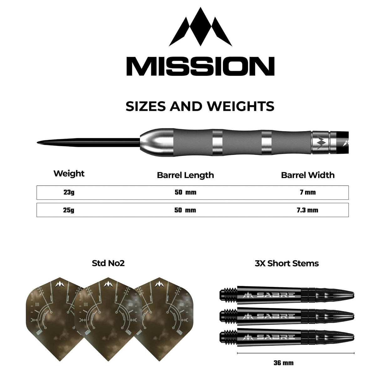 Mission Saturn Darts - Steel Tip - 90% Tungsten - Fenrir - view 4