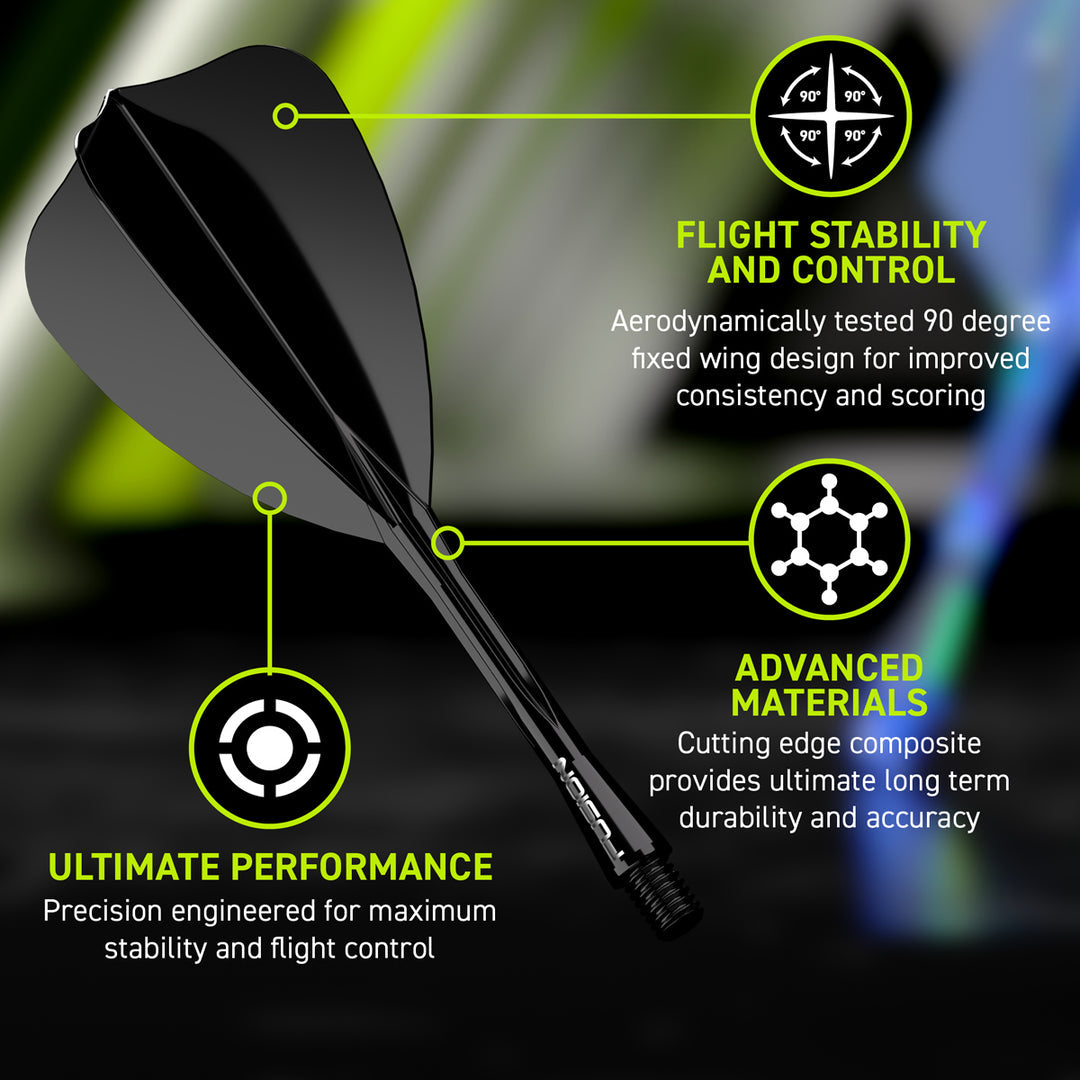 Winmau Fusion Arrow Integrated Flight & Shaft Black - The Darts Shop