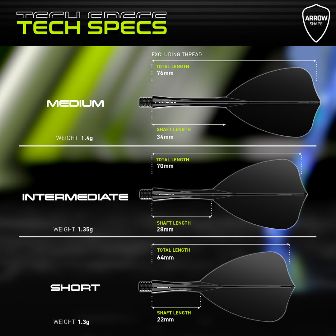Winmau Fusion Arrow Integrated Flight & Shaft Black - The Darts Shop