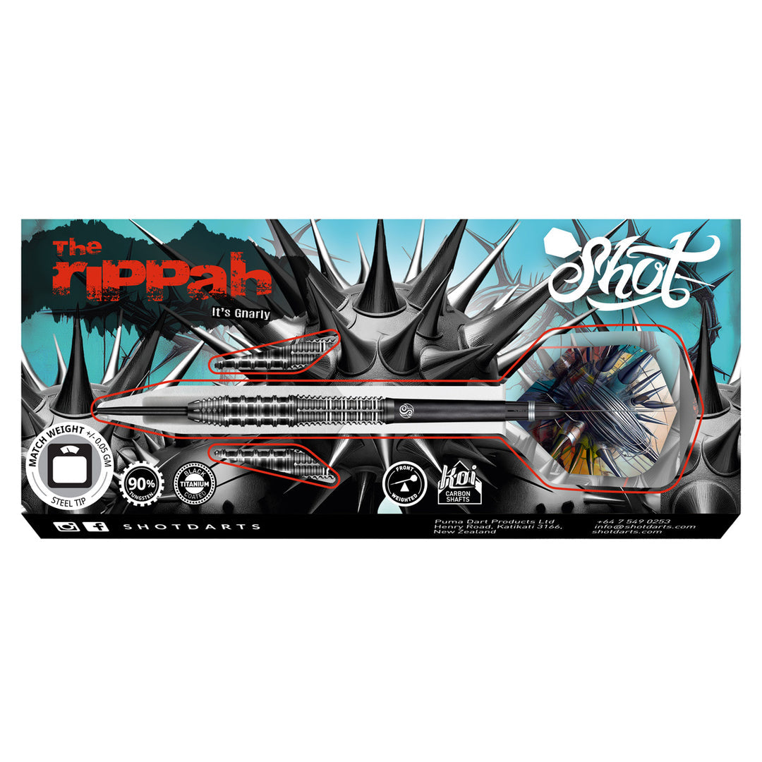 Gnarly Rippah 90% Tungsten Steel Tip Darts by Shot - The Darts Shop