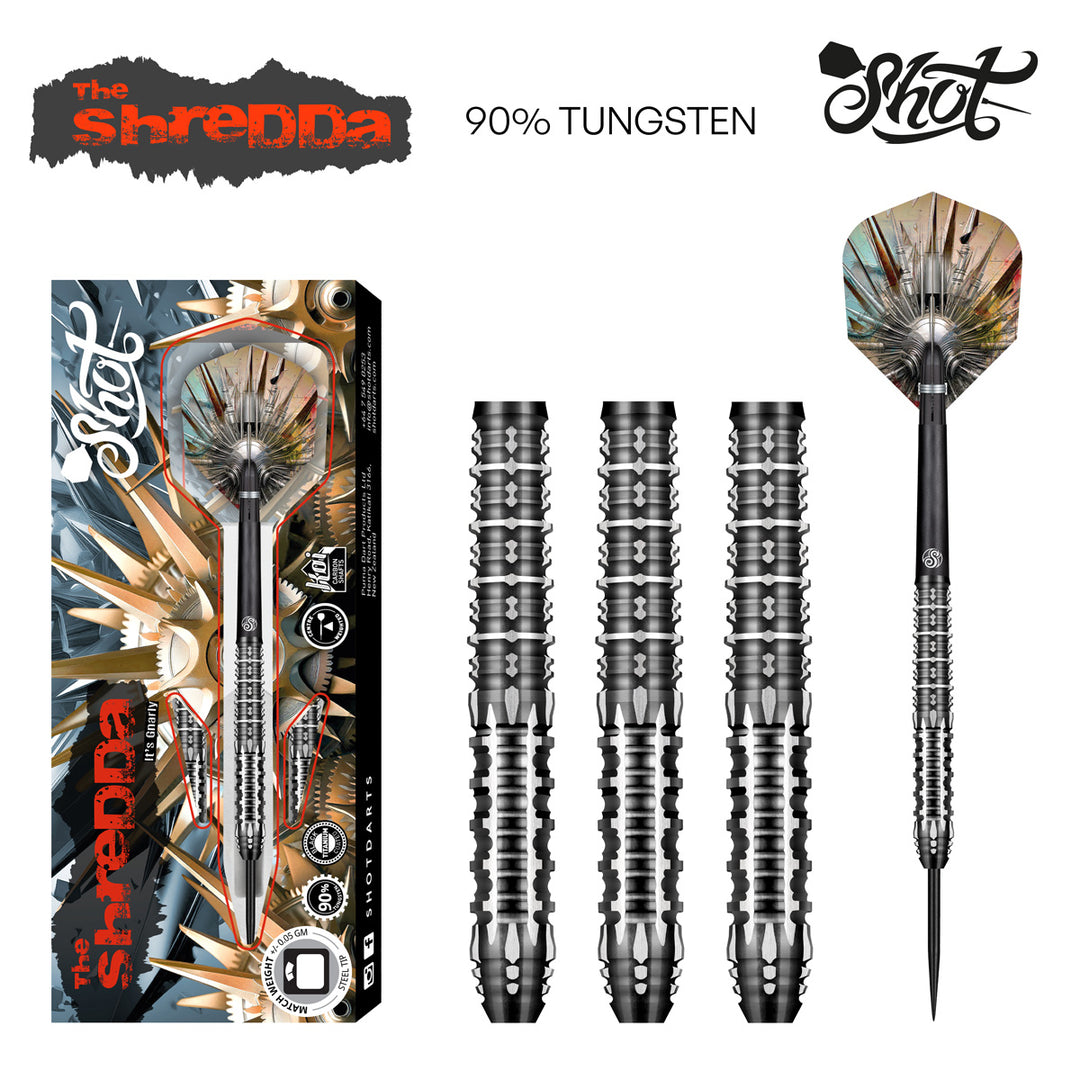 Gnarly Shredda 90% Tungsten Steel Tip Darts by Shot - The Darts Shop
