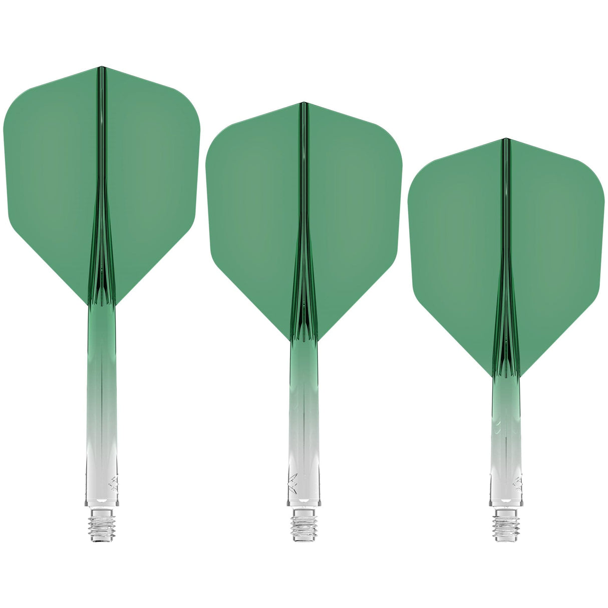 Mission Force 90 - New Moulded Flight & Shaft System - Standard No6 - Gradient - Transparent Green - The Darts Shop