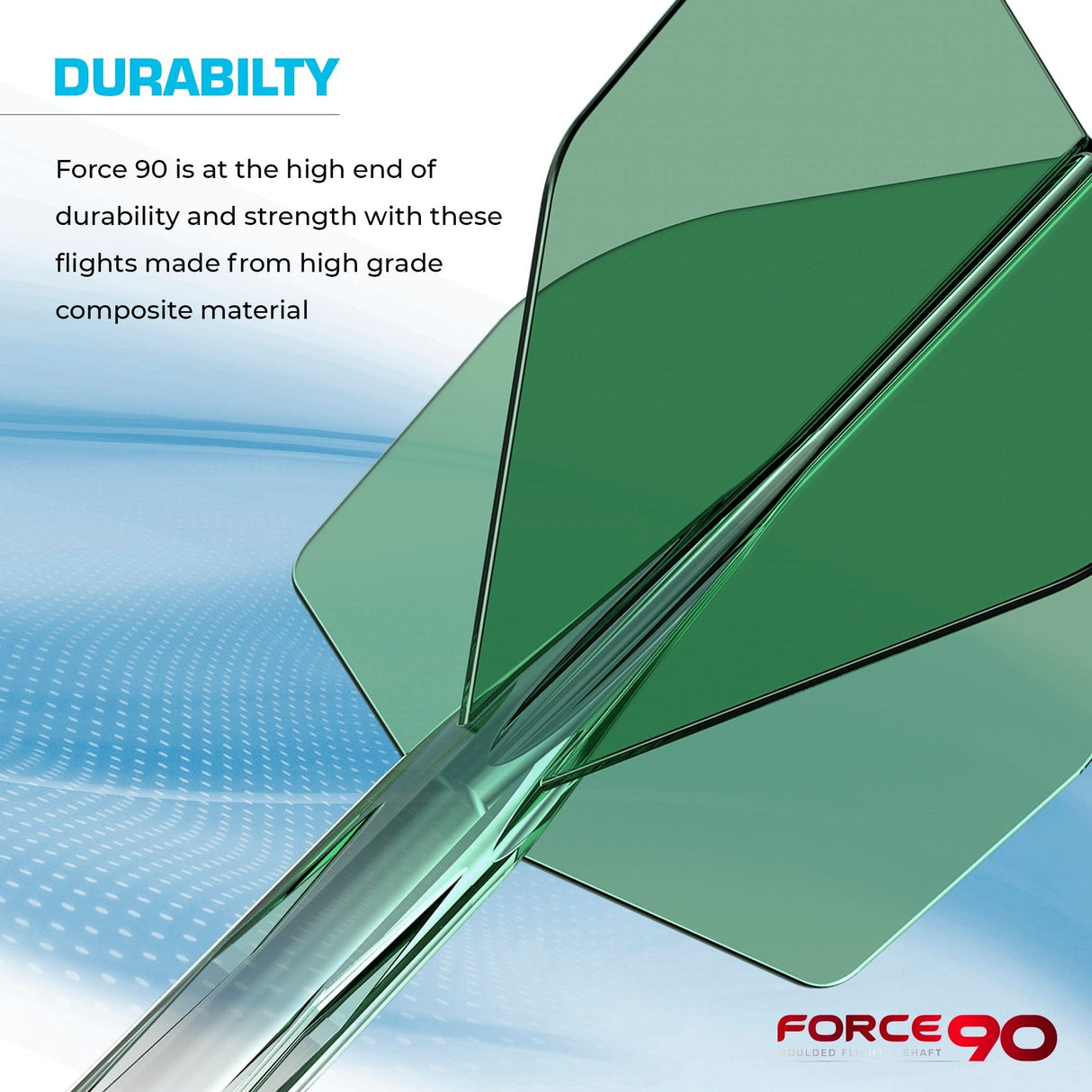 Mission Force 90 - New Moulded Flight & Shaft System - Standard No6 - Gradient - Transparent Green - The Darts Shop