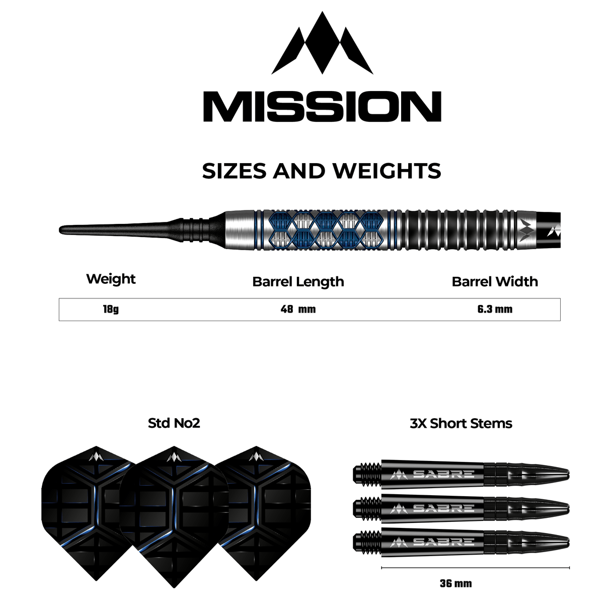 Mission Hexon Darts - Soft Tip - 90% - Blue PVD - view 8