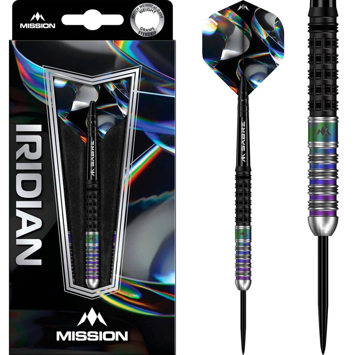 Mission Iridian Darts - Steel Tip - 90% Tungsten - Black & Coral PVD - The Darts Shop