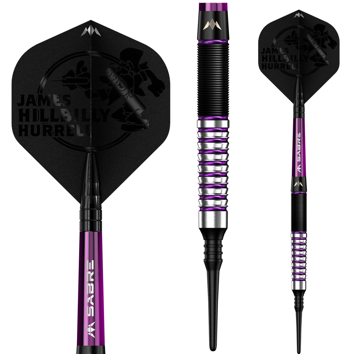 Mission James Hurrell Darts - Soft Tip - Hillbilly - Black & Purple - 18g - view 2