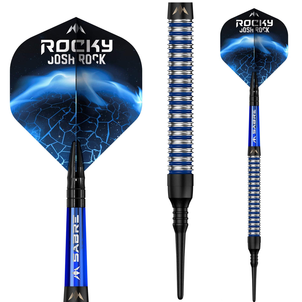*Mission Josh Rock Darts v1 - Soft Tip - 95% - Rocky - Black & Blue - 18g - view 2