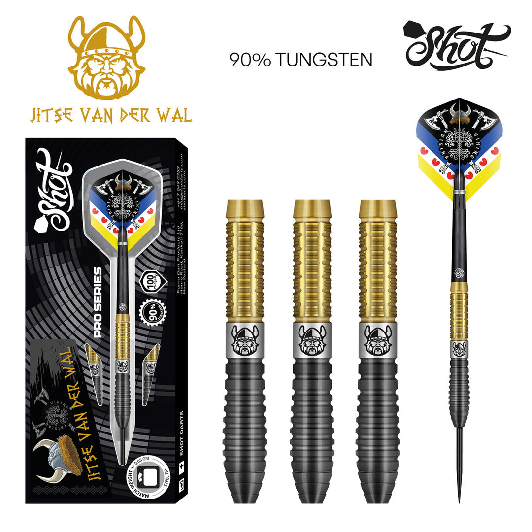 Pro Series Jitse van der Wal 90% Tungsten Steel Tip Darts by Shot - The Darts Shop