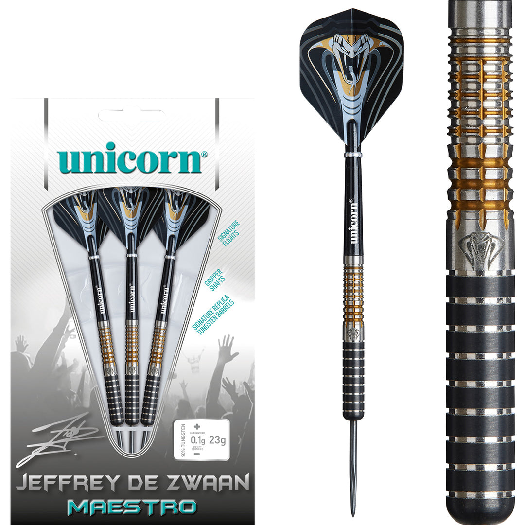Jeffrey De Zwaan Maestro P3 90% Tungsten Steel Tip Darts by Unicorn - The Darts Shop
