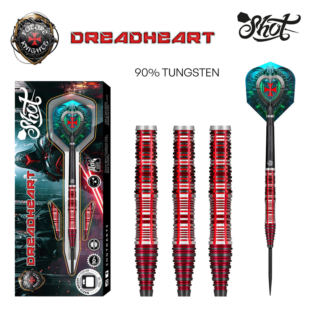 Future Knights Dreadheart 90% Tungsten Steel Tip Darts by Shot - The Darts Shop