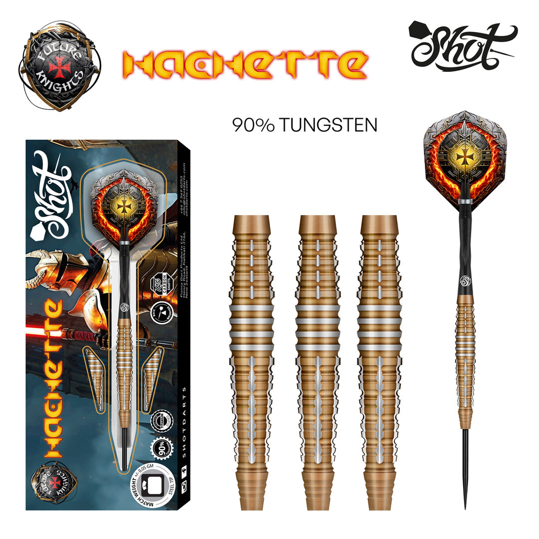 Future Knights Hachette 90% Tungsten Steel Tip Darts by Shot - The Darts Shop