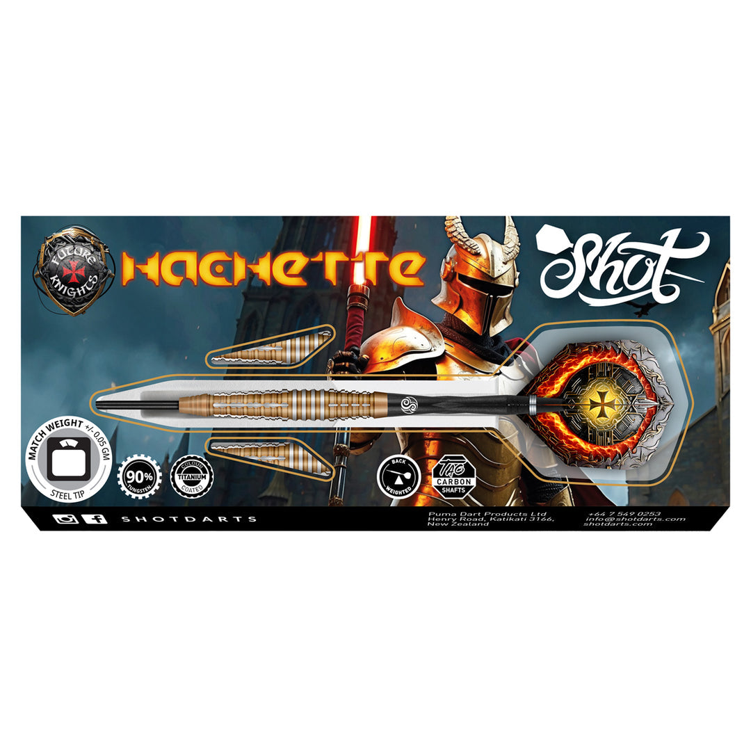 Future Knights Hachette 90% Tungsten Steel Tip Darts by Shot - The Darts Shop