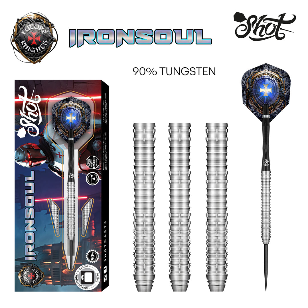 Future Knights Ironsoul 90% Tungsten Steel Tip Darts by Shot - The Darts Shop