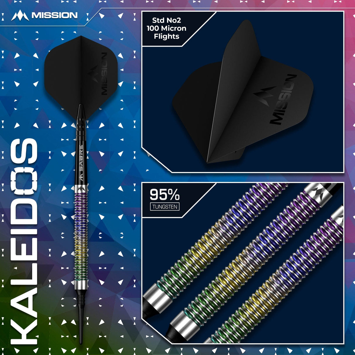 Mission Kaleidos Darts - Soft Tip - 95% Tungsten - view 5