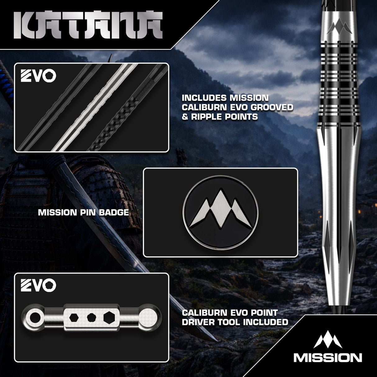 Mission Katana Darts - Steel Tip - 95% Tungsten - view 5
