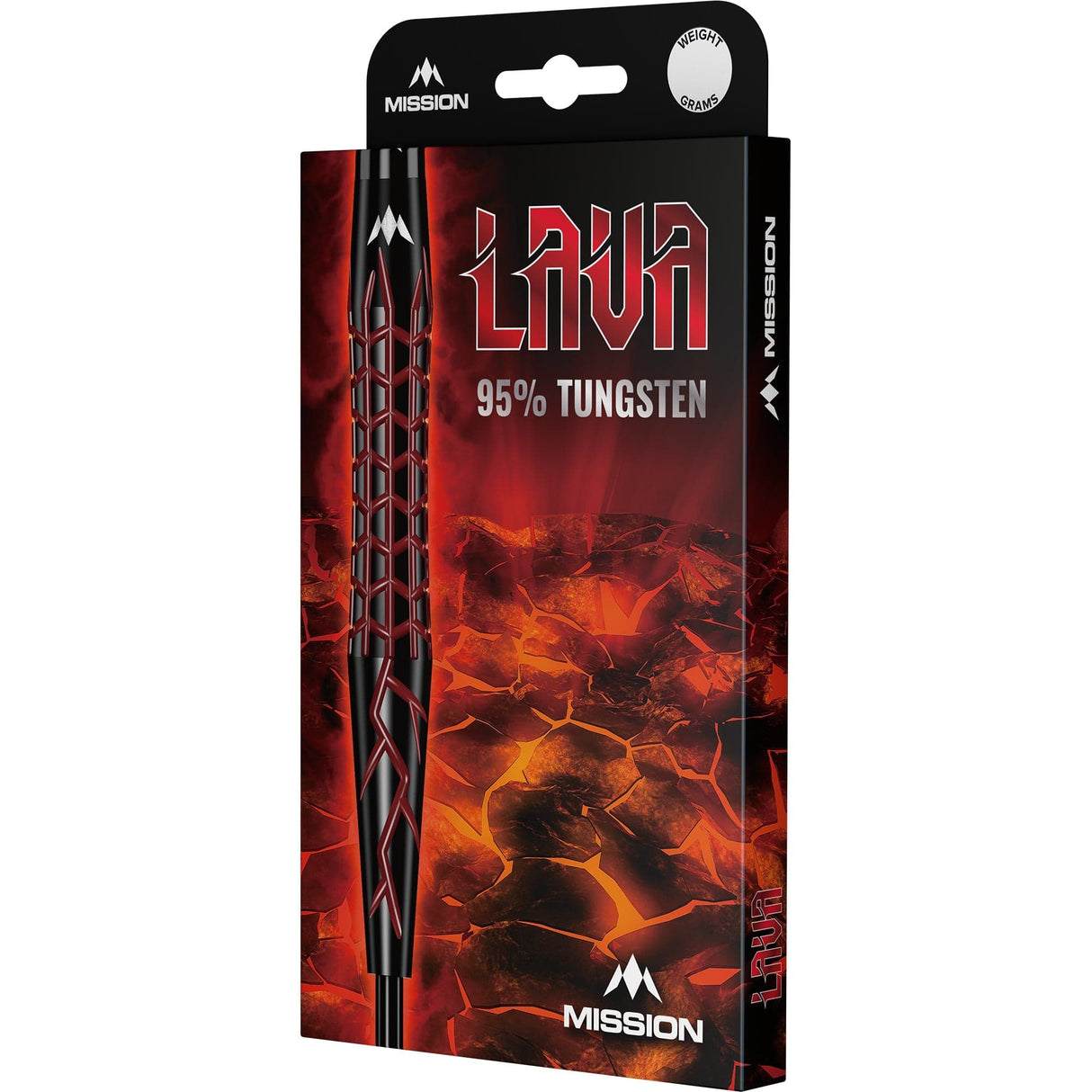 Mission Lava Darts - Steel Tip - 95% Tungsten - Black & Red Electro - The Darts Shop