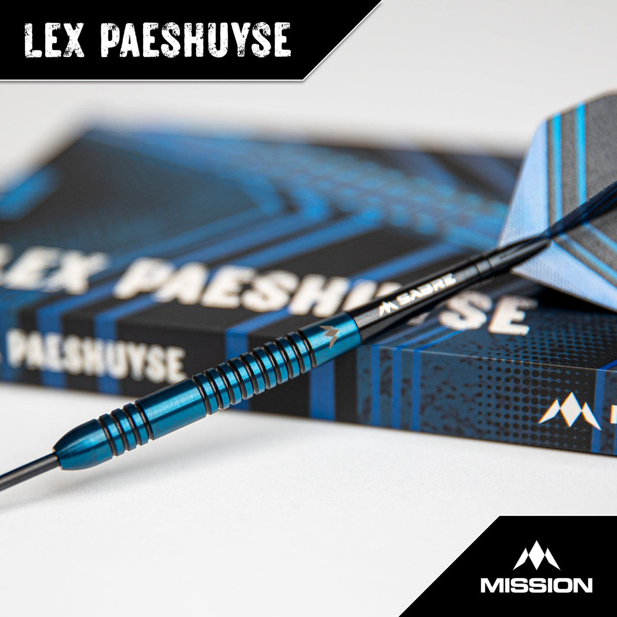 Mission Lex Paeshuyse Darts - Steel Tip - 90% Tungsten - Blue & Black - view 2