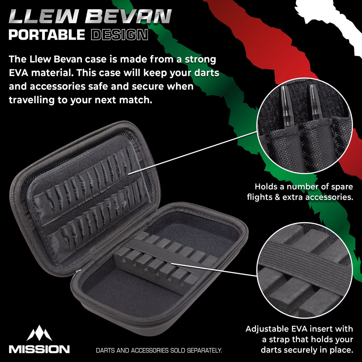 Mission Darts Players- EVA Dart Case - Llew Bevan - view 3