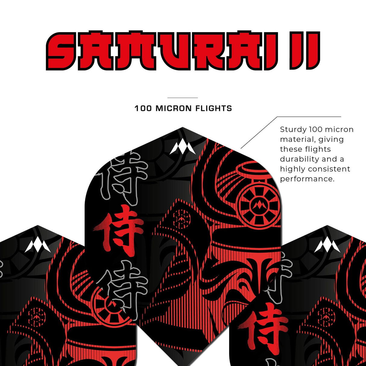 Mission Solo Dart Flights - Std - No2 - Samurai II - Red - view 3
