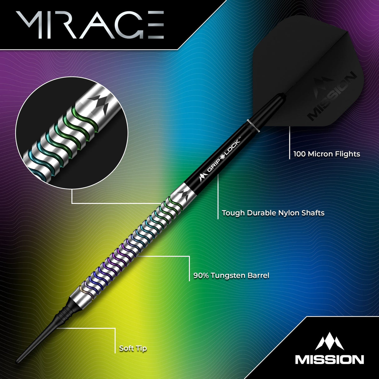 Mission Mirage Darts - Soft Tip - 90% Tungsten - view 2