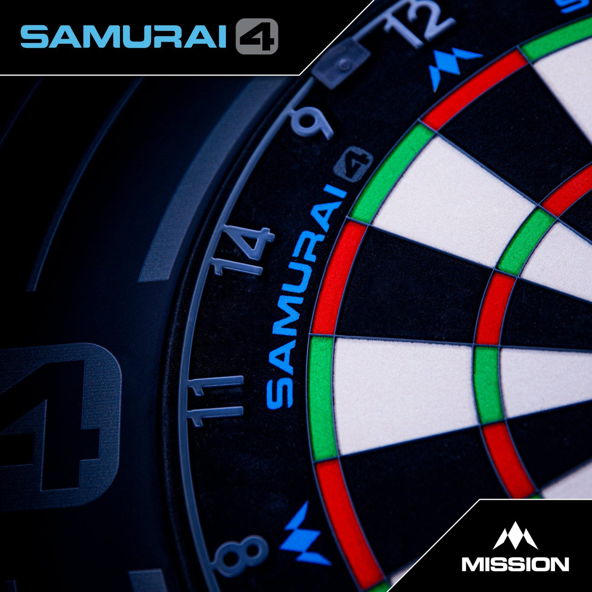 Mission Samurai 4 Dartboard - Professional - Knife Wire - Graphite Grey - view 2