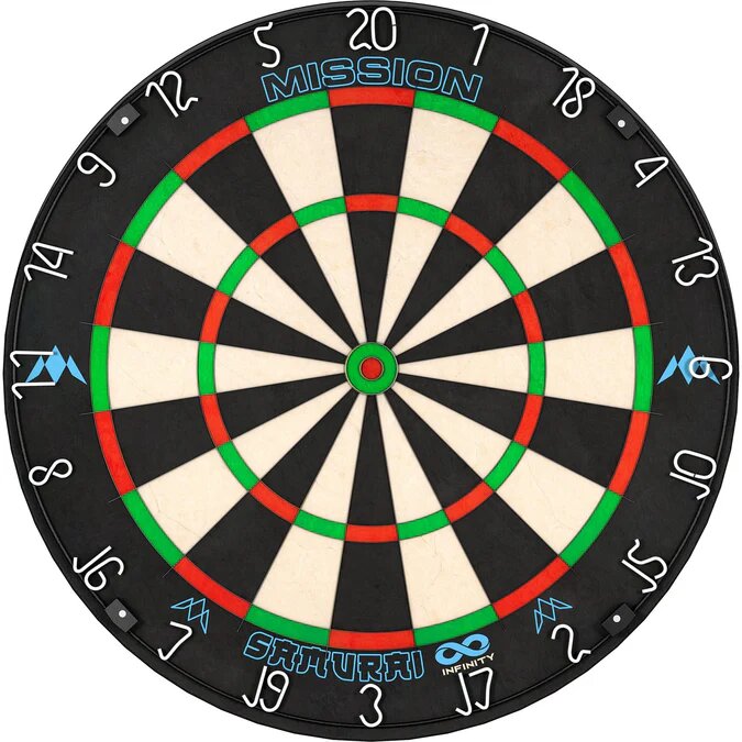 Mission Samurai Infinity Dartboard - Professional Board - Black Ring - The Darts Shop