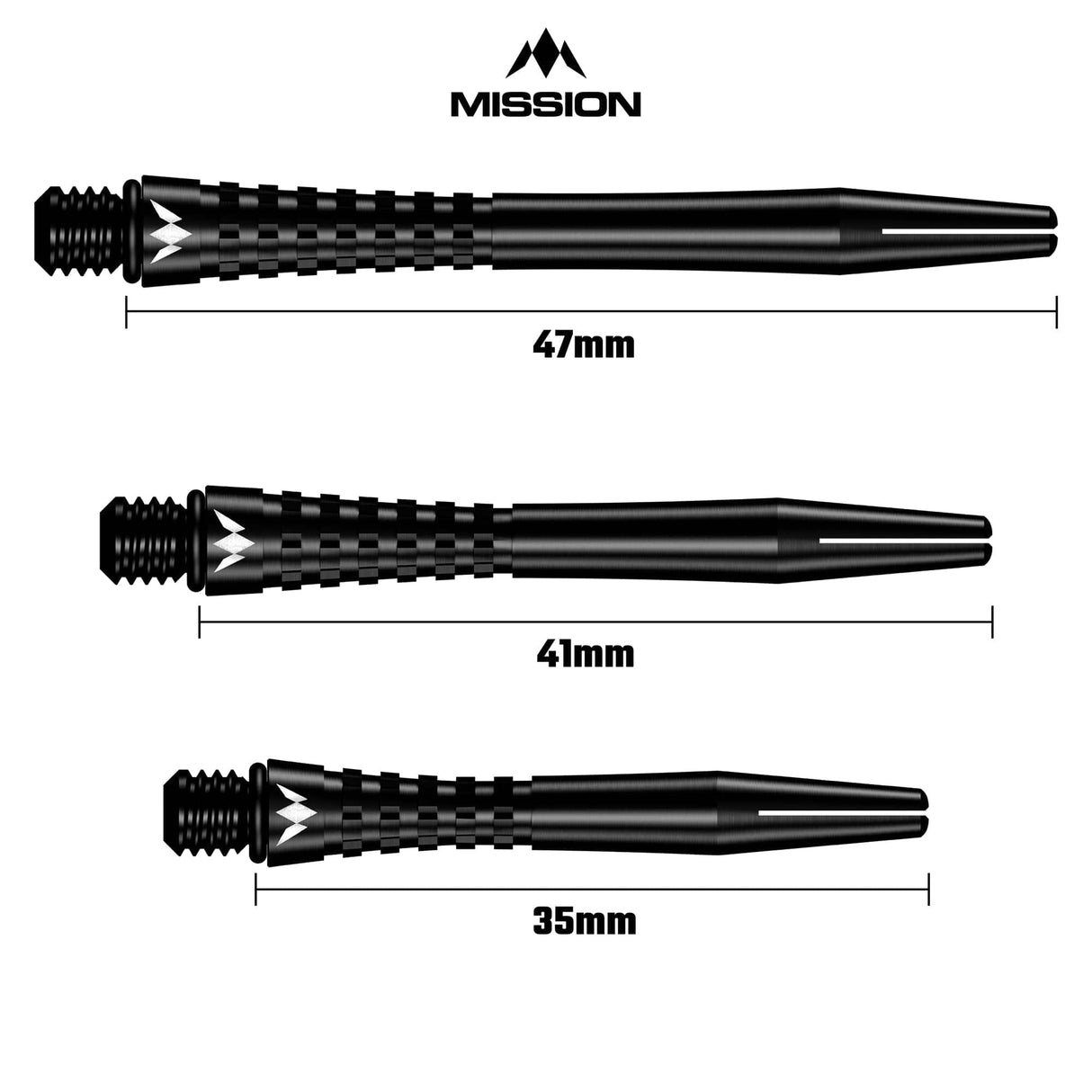 Mission Atom13 Aluminium Shafts - Anodised Metal Stems - Black - view 6