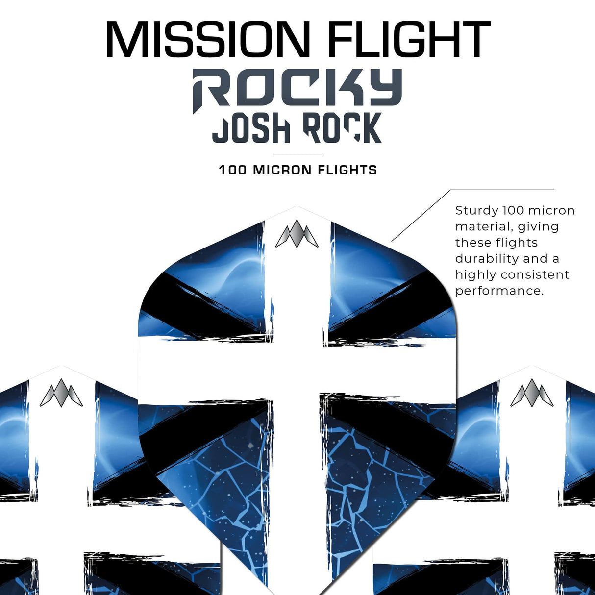 *Mission Solo Dart Flights - 100 Micron - No2 - Std - Josh Rock - Rocky - Union Jack - view 3