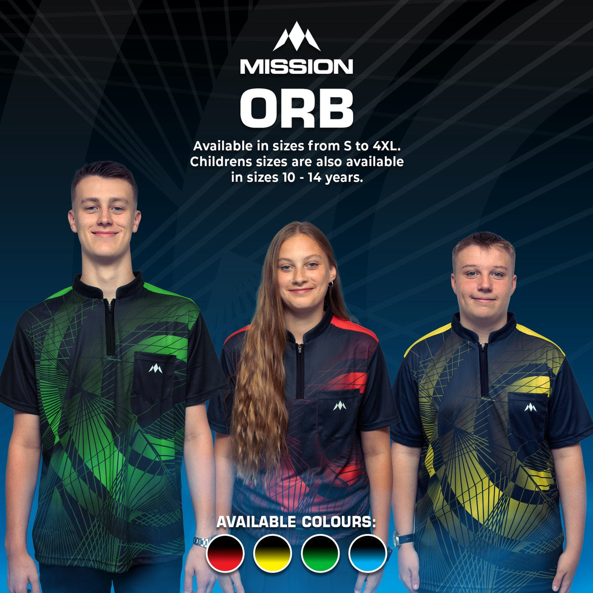 *Mission Darts Orb Dart Shirt - Collarless - Lightweight - Black & Blue - Youth - view 6