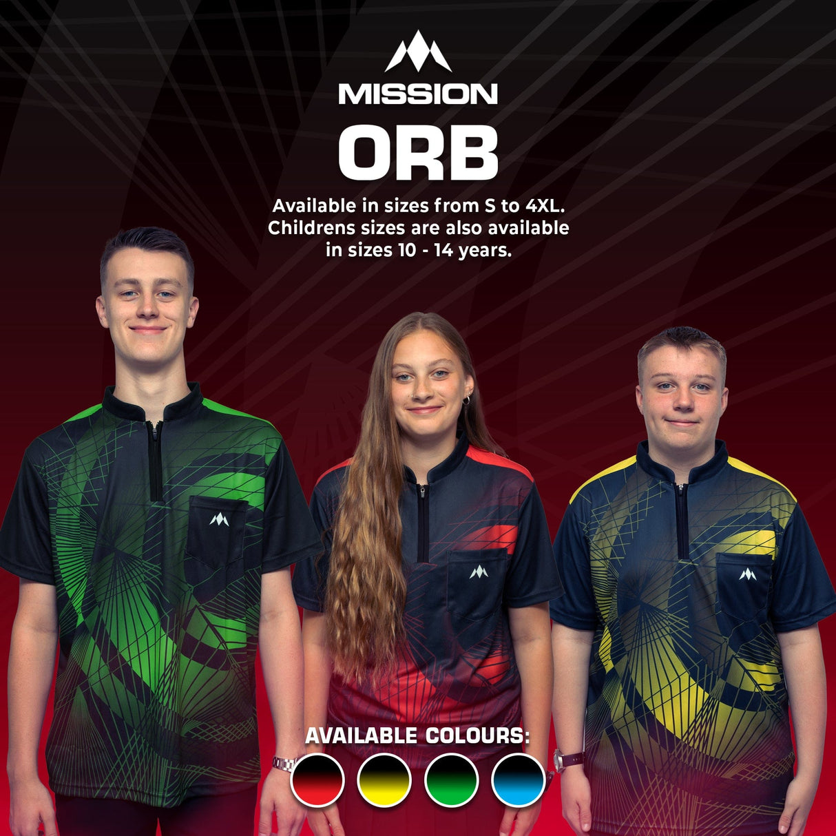 *Mission Darts Orb Dart Shirt - Collarless - Lightweight - Black & Red - view 6