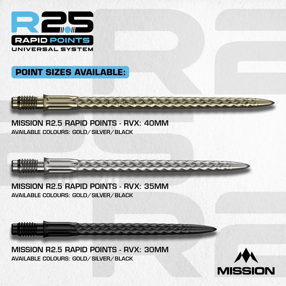 Mission R2.5 Rapid Dart Points - Steel Tip - RVX - view 5