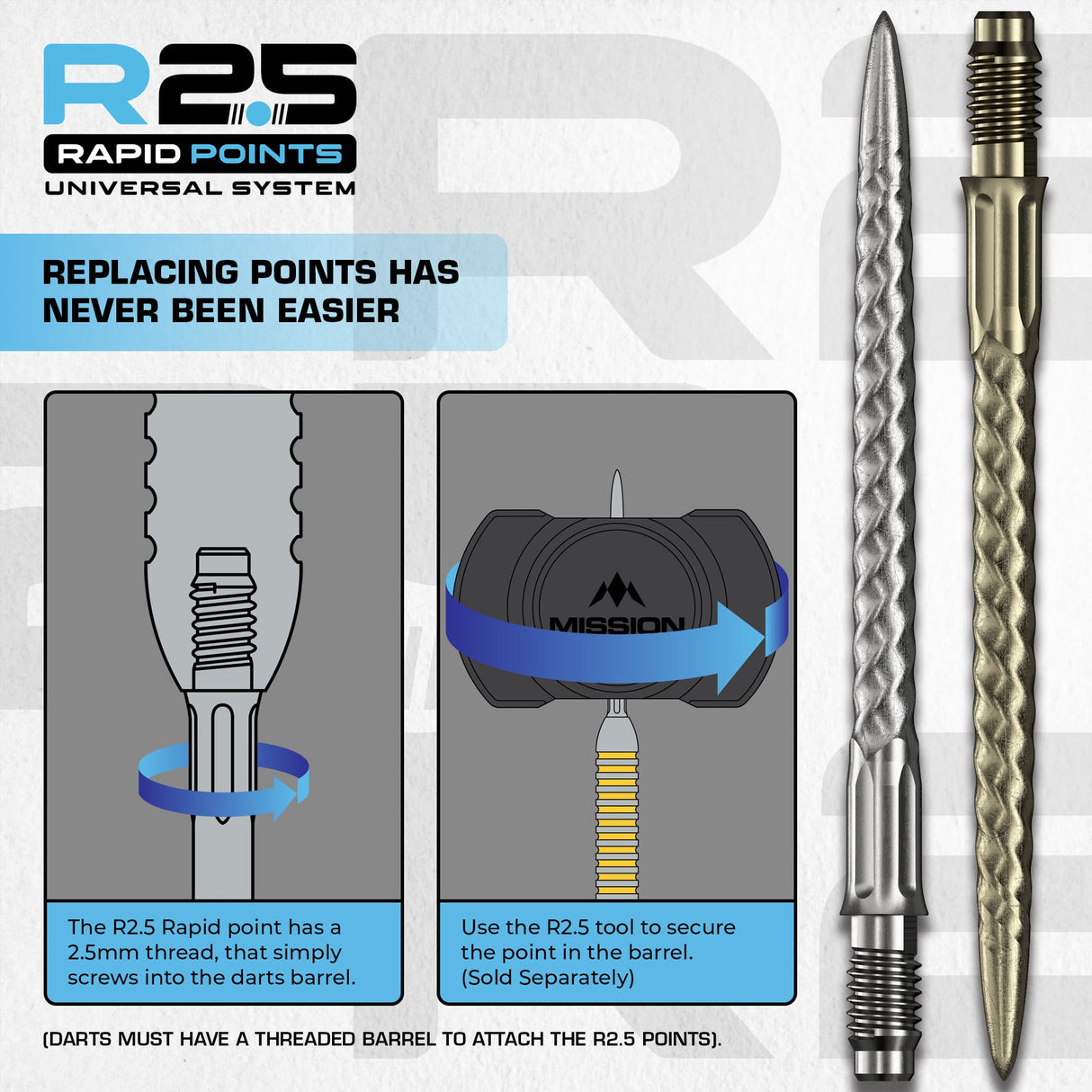 Mission R2.5 Rapid Dart Points - Steel Tip - RVX - view 7